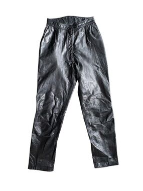 Vintage Genuine Leather Pants Quiet Luxury Model Off Duty